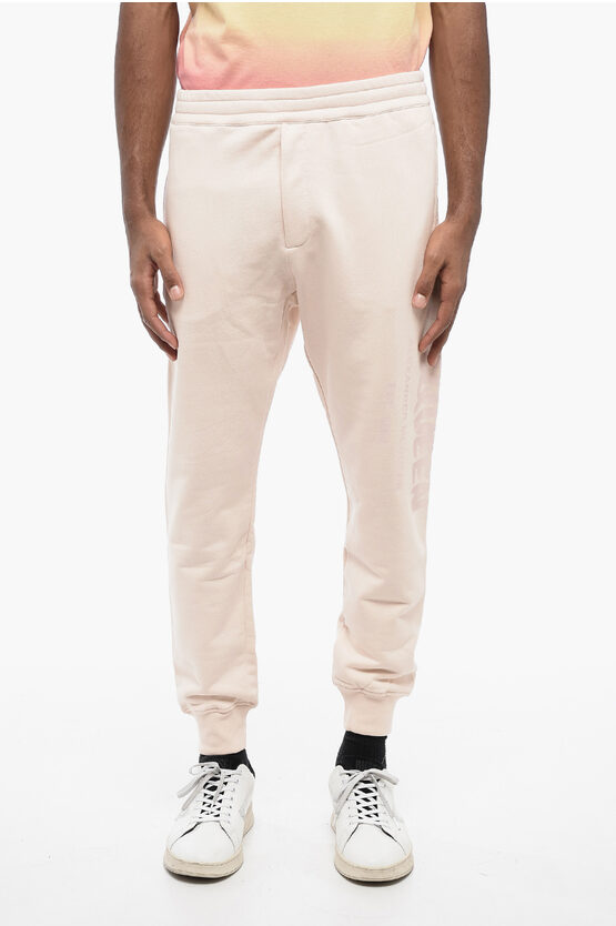 Shop Alexander Mcqueen Brushed Cotton Sweatpants With Cuffs