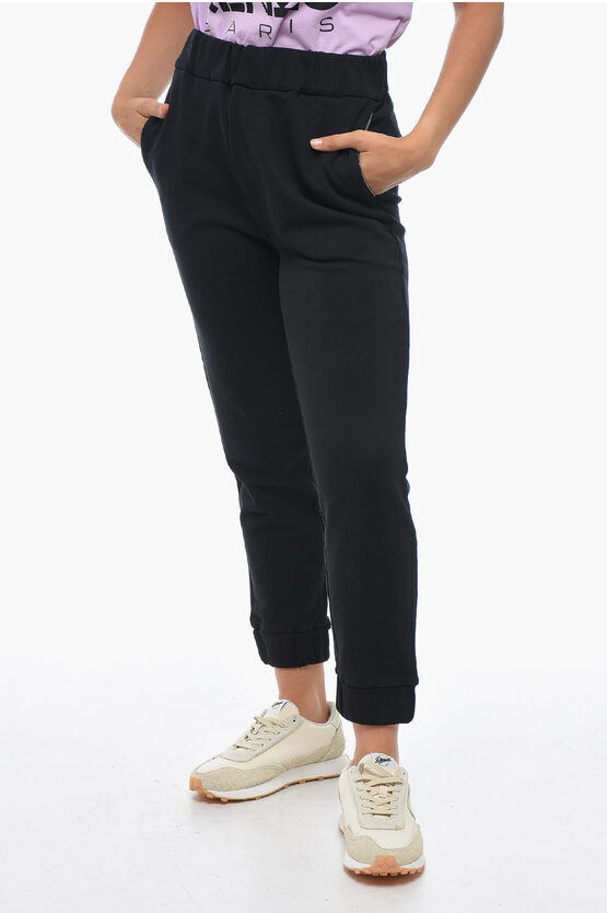 Fabiana Filippi Brushed Cotton Sweatpants With Rhinestoned Detail