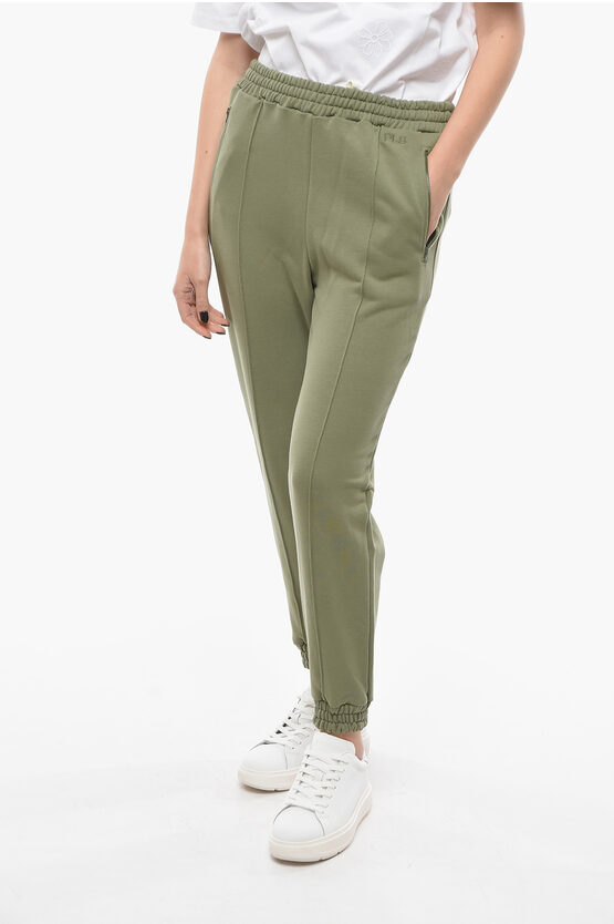 Philosophy Di Lorenzo Serafini Brushed Cotton Sweatpants With Zipped Pocket In Green