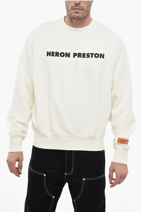 Shop Heron Preston Brushed Cotton This Is Not Crew Neck Sweatshirt