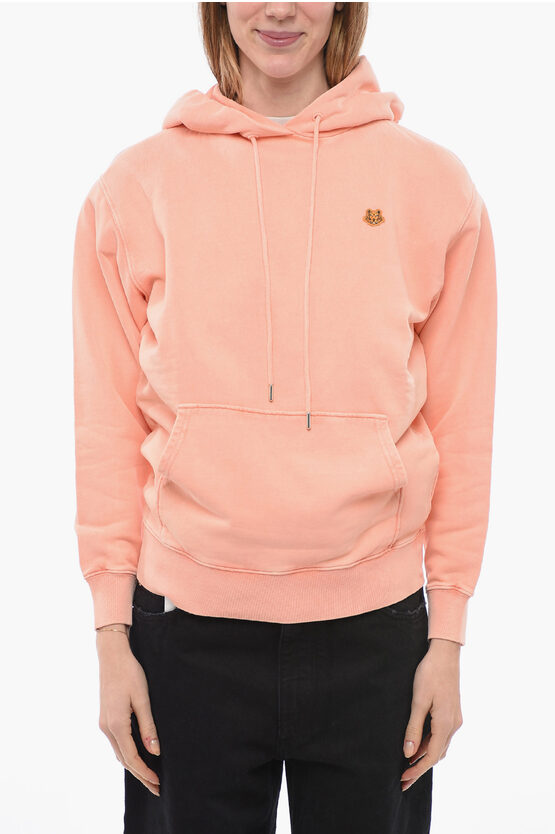 Kenzo Tiger Crest Oversized Hoodie In Peach