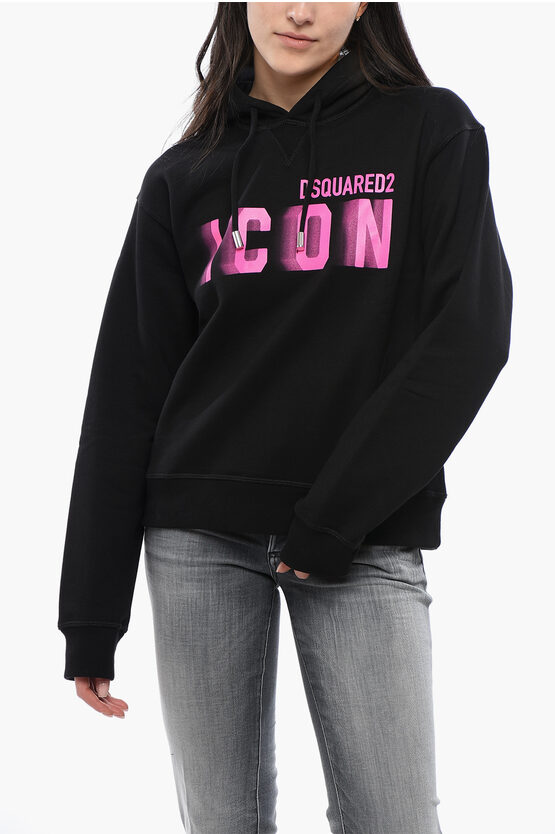 Dsquared2 Brushed Cottton Blurred Icon Hoodie