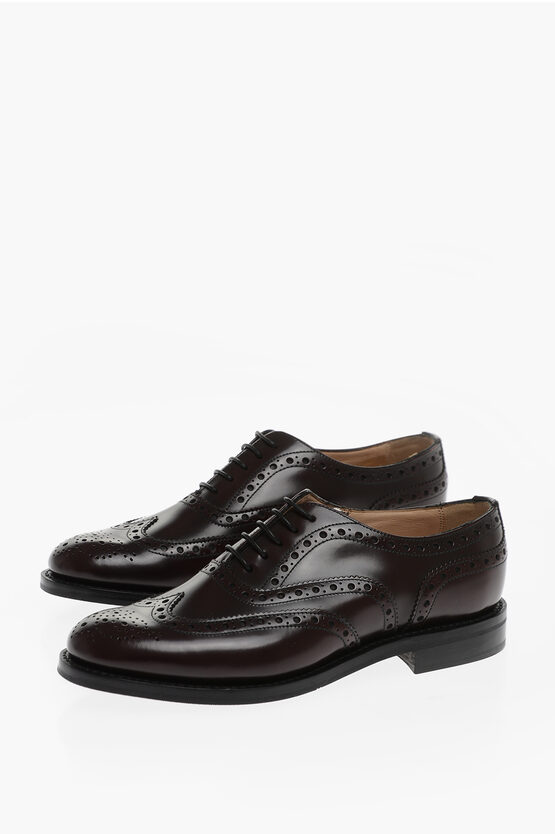 Church's Brushed Leather Burwood Brogue Derby Shoes In Black