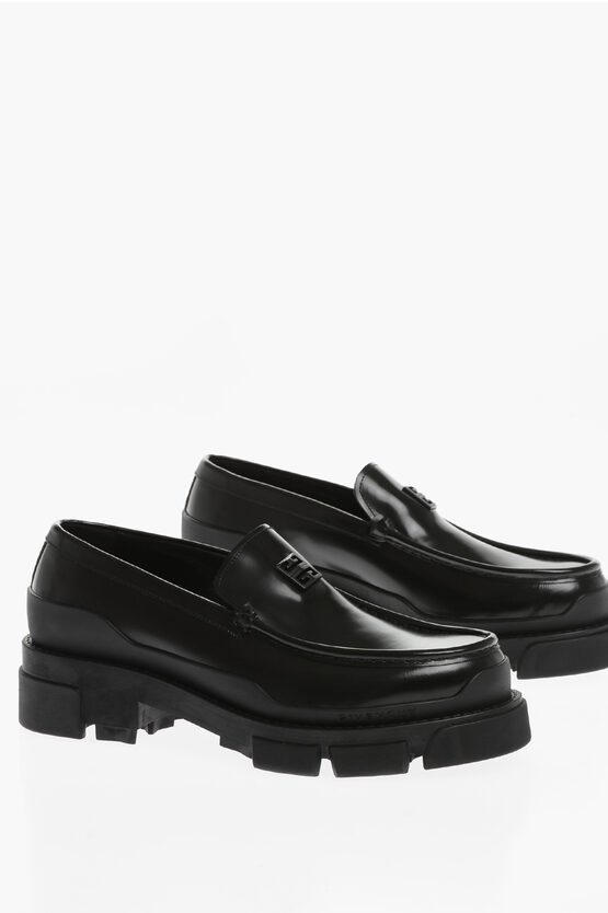 Givenchy Terra Loafer In Brushed Leather In Noir