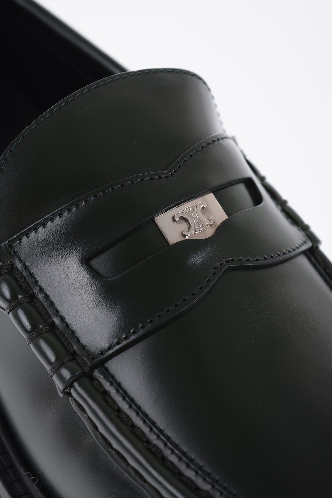 Celine Brushed Leather Penny Loafers With Chunky Sole men