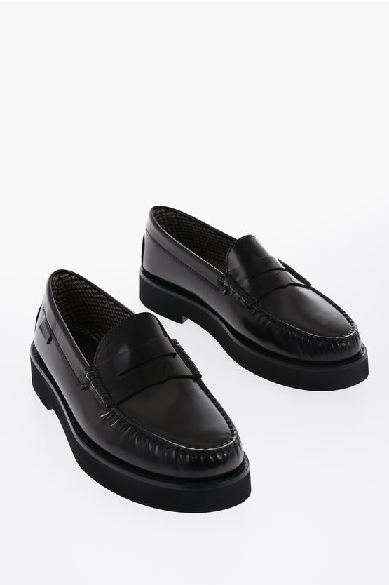 Shop Tod's Brushed Leather Penny Loafers