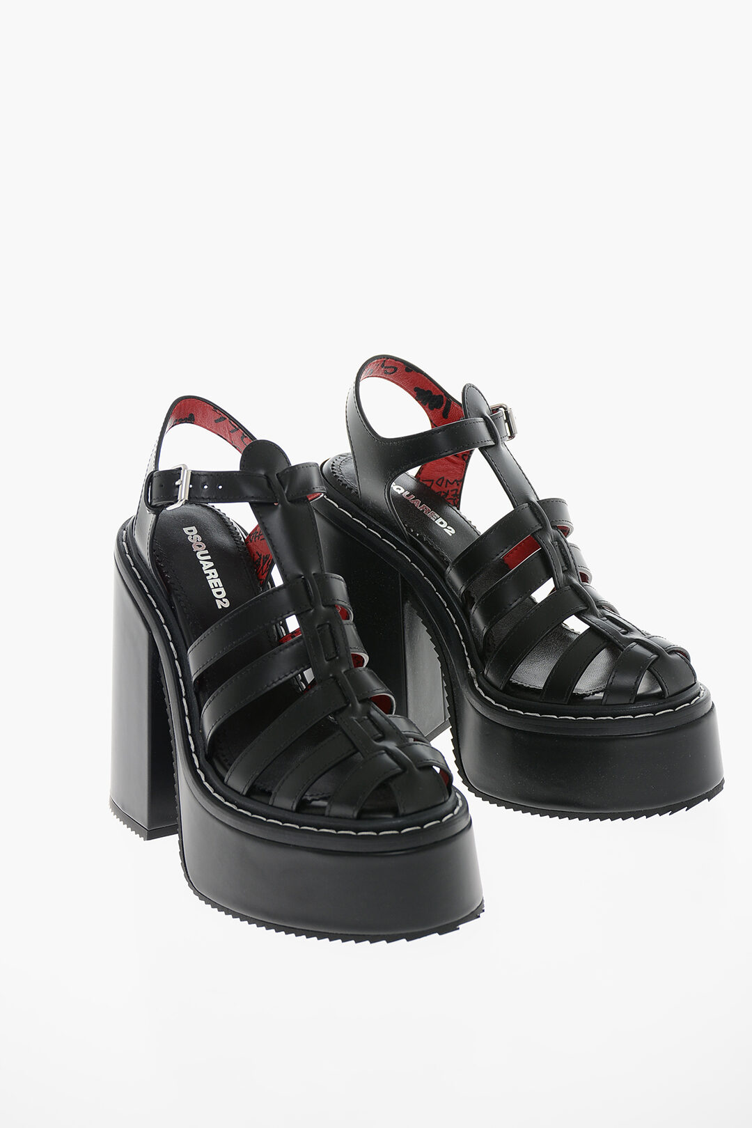 Dsquared2 Brushed-leather SCRIBBLES Sandsla with Statement