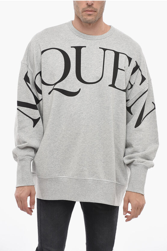 Shop Alexander Mcqueen Brushed Oversized Sweatshirt With Logo Print