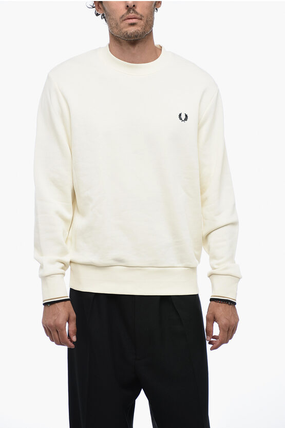 Shop Fred Perry Brushed Sweatshirt With Embroidery