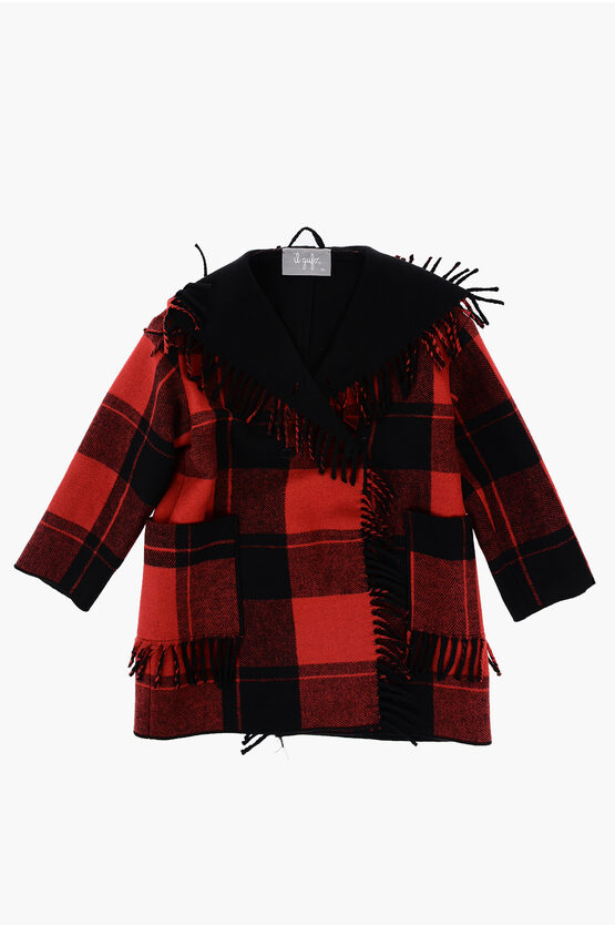 IL GUFO BUFFALO CHECKED DOUBLE BREASTED COAT 