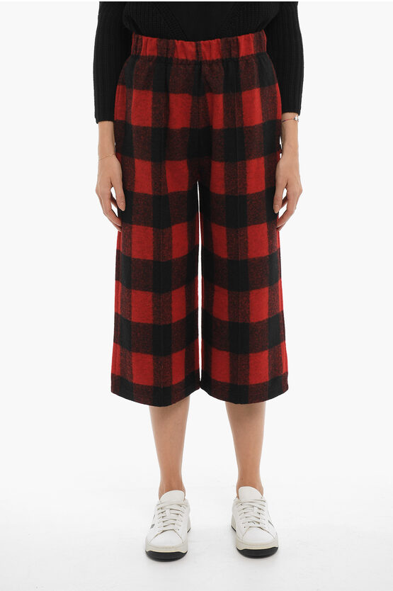 Woolrich Buffalo Checked Gaucho Pants With Drawstring Waist In Multi