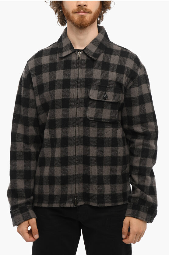 Woolrich Buffalo Checked Timber Overshirt With Frontal Zip In Multi