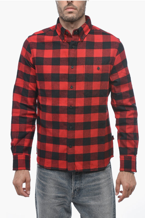 Shop Woolrich Buffalo Checked Trout Run Shirt With Button-down Collar