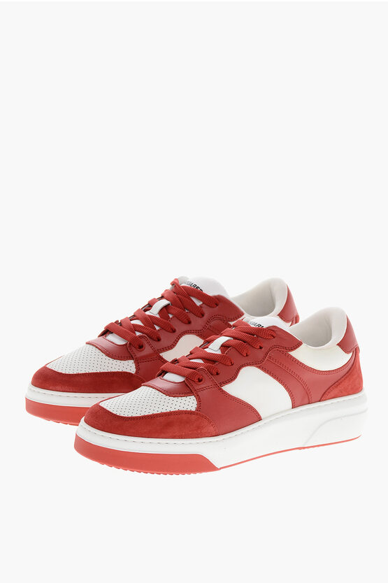 Dsquared2 Bumper Lace-up Low-top Leather Sneakers In Red