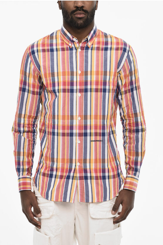 Dsquared2 Button Down Check Cotton Sumemr Shirt