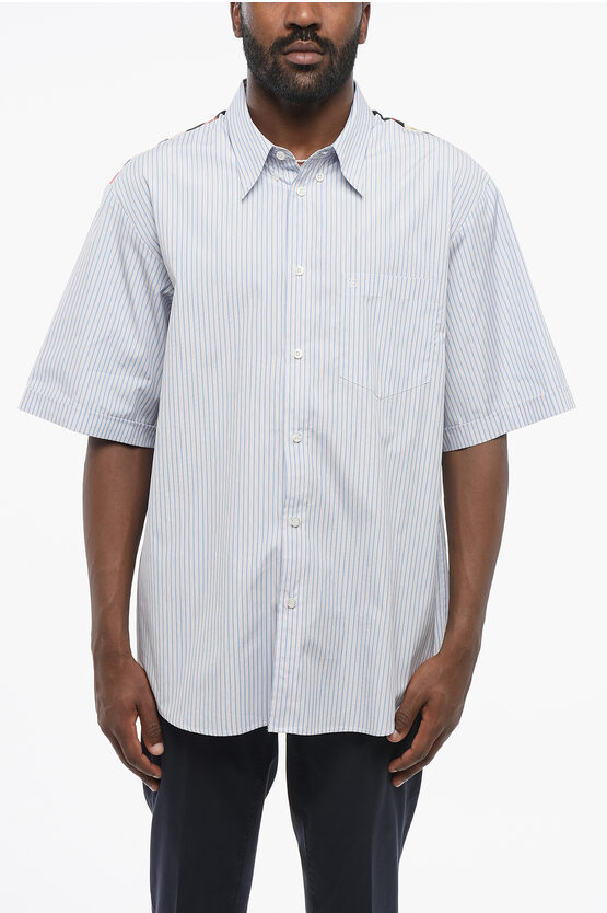 Gucci Button-down Cotton Shirt With Silk Back In White