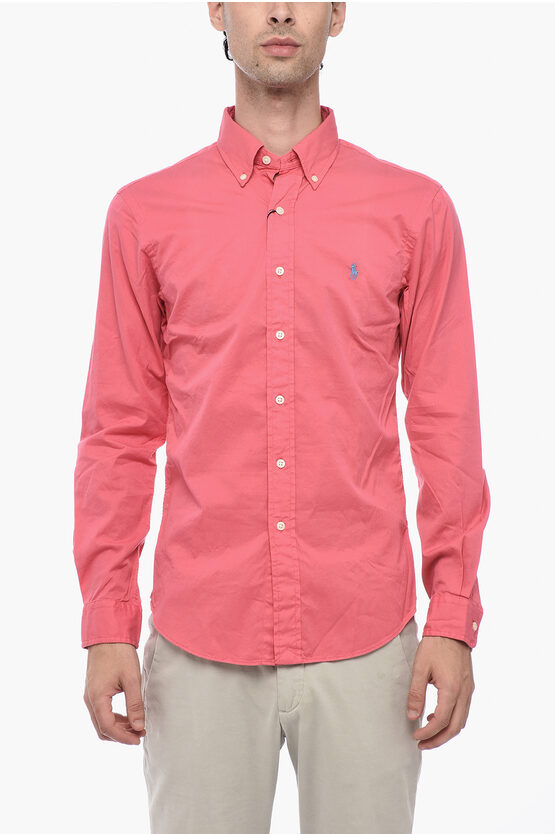 Shop Polo Ralph Lauren Button-down Twill Cotton Shirt