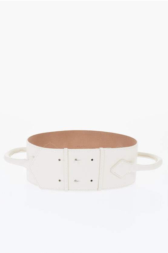 Alaïa Buttoned Closure Leather Belt With Handles