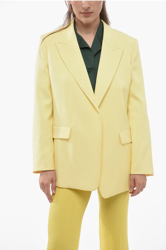 Shop Chloé Buttonless Pure Silk Blazer With Peak Lapel