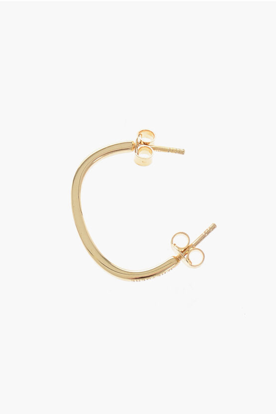D'heygere C-shaped Golden-effect Silver Single Earrings