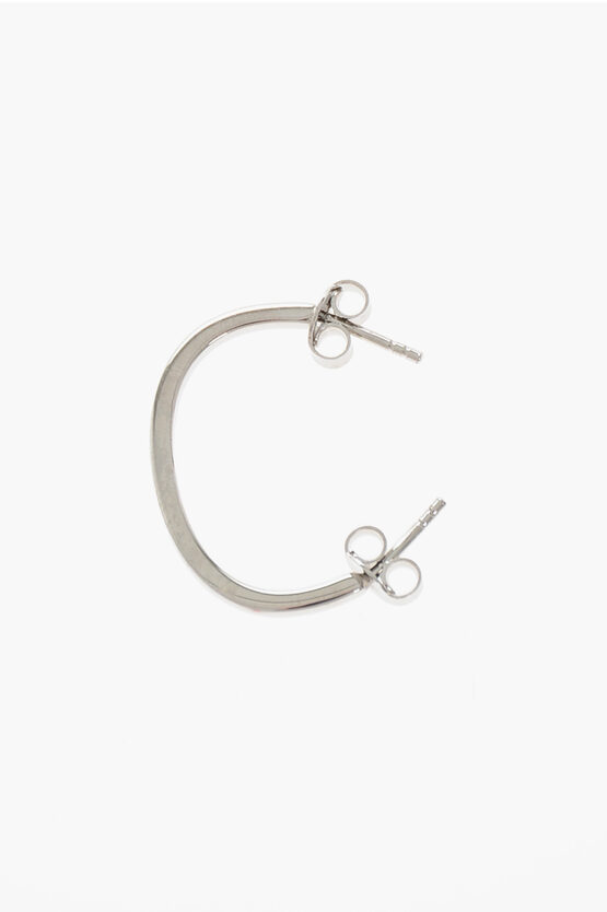 D'heygere C-shaped Silver Single Earrings