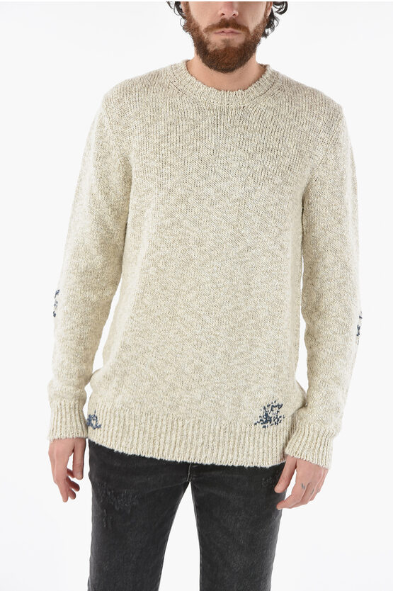 Altea Cable Knit Crew-neck Jumper In Green