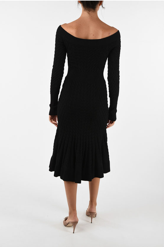 Alexander McQueen Cable Knit Midi Dress women - Glamood Outlet