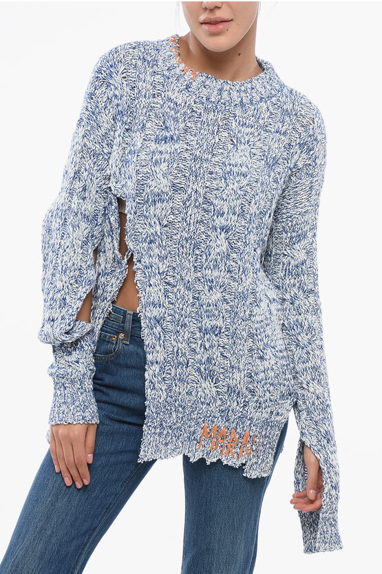Marni Distressed Marl-knit Jumper