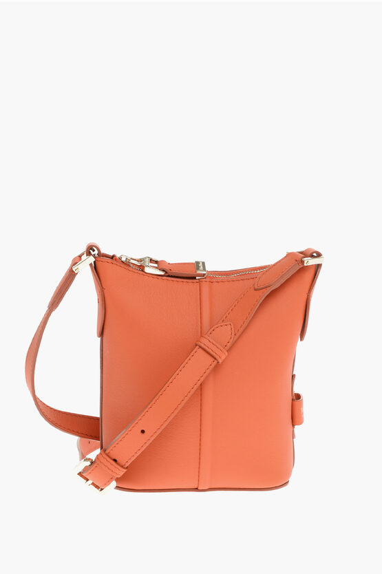 Max Mara Calfskin Riviera Shoulder Bag In Orange