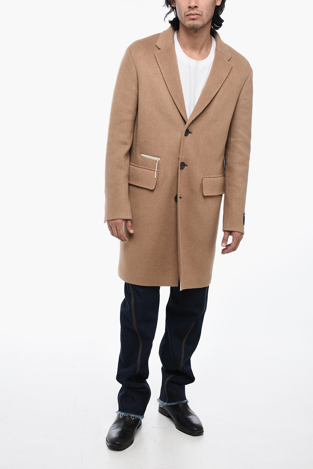 Camel Hair Coat With Inner Paded Vest