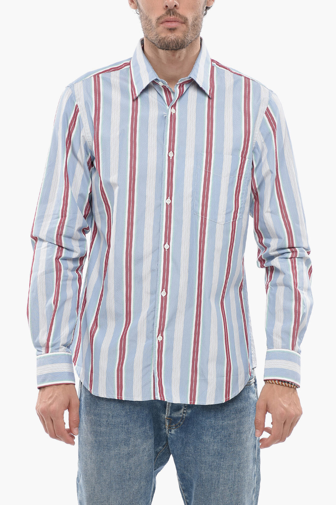 Camicia Uomo Maniche Lunghe Slim Fit – Casual Righe, Misto Lino Cotone, Traspirante, Moda Primavera/Estate 2025 - 5