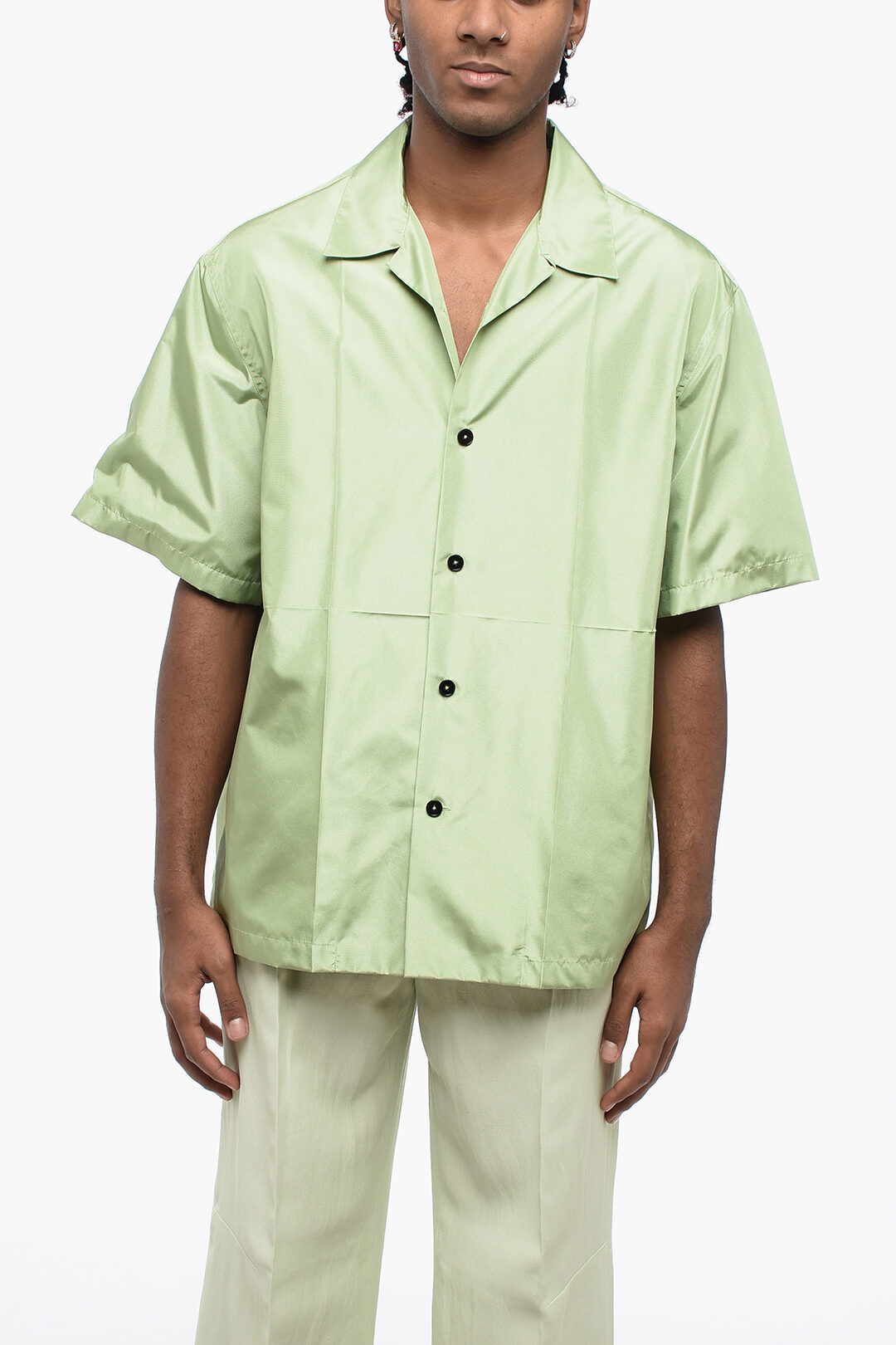 Jil Sander Camicia Bowling Oversized in Nylon uomo Glamood Outlet