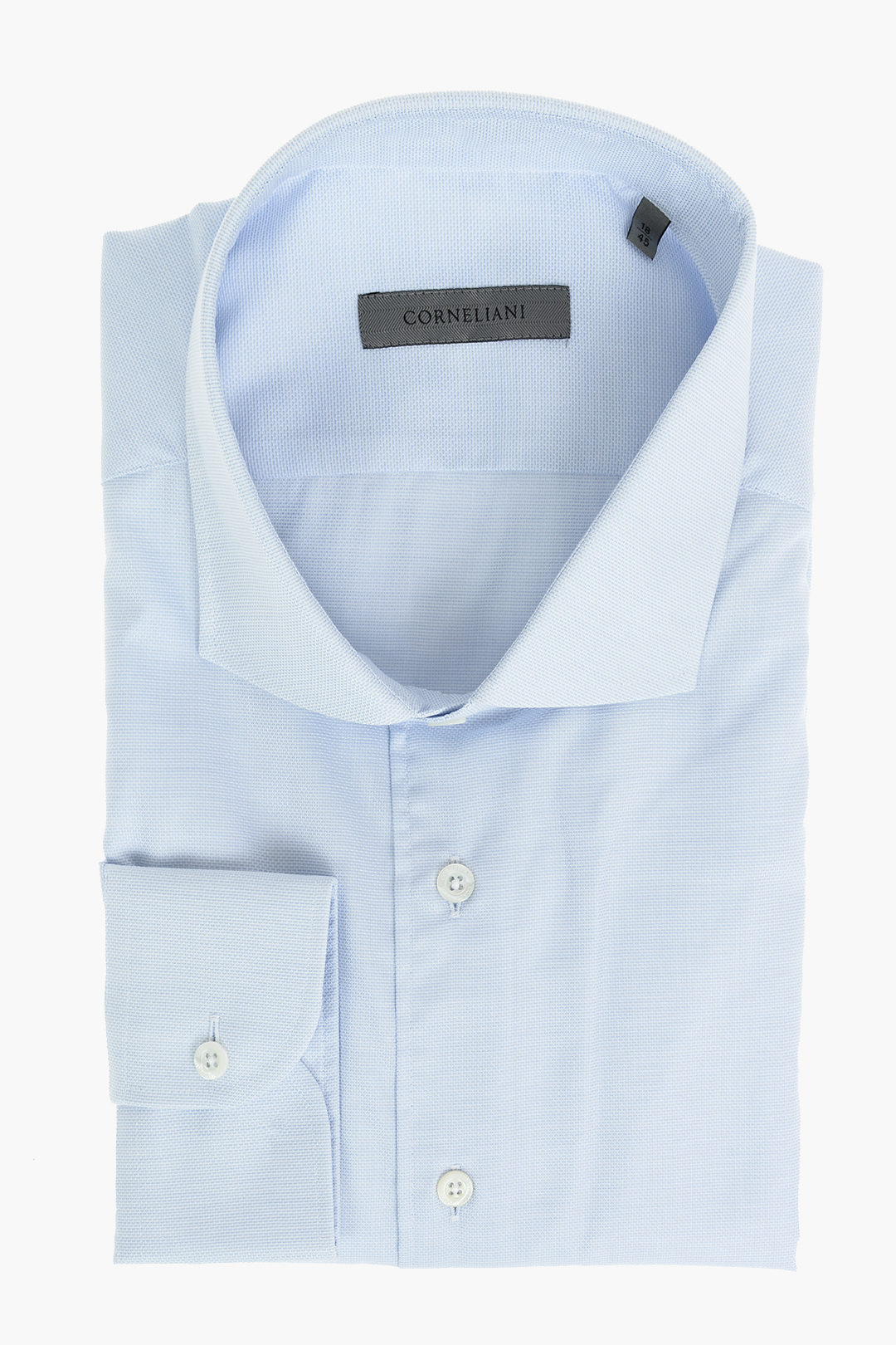 Corneliani Camicia in Cotone Pinpoint con Collo Francese uomo
