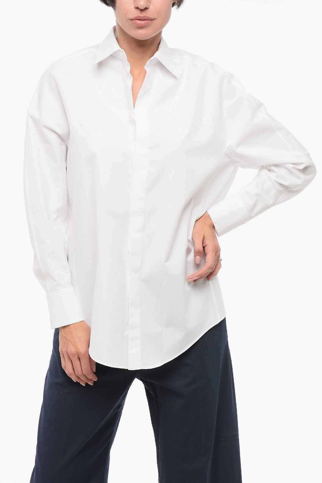 Alaia Camicia in Popeline con Abbottonatura Nascosta donna