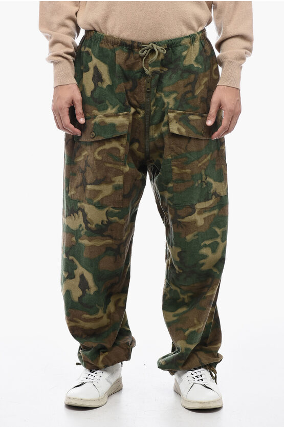Shop Givenchy Camo Cargo Pants With Zip Detail