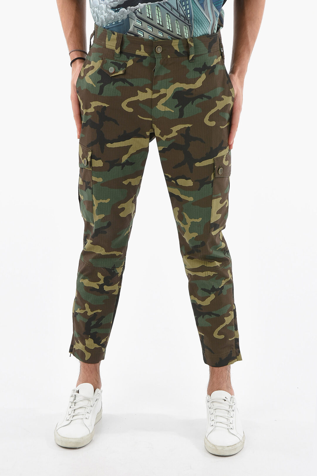 Dolce & Gabbana Men's Camouflage-Print Cargo Trousers