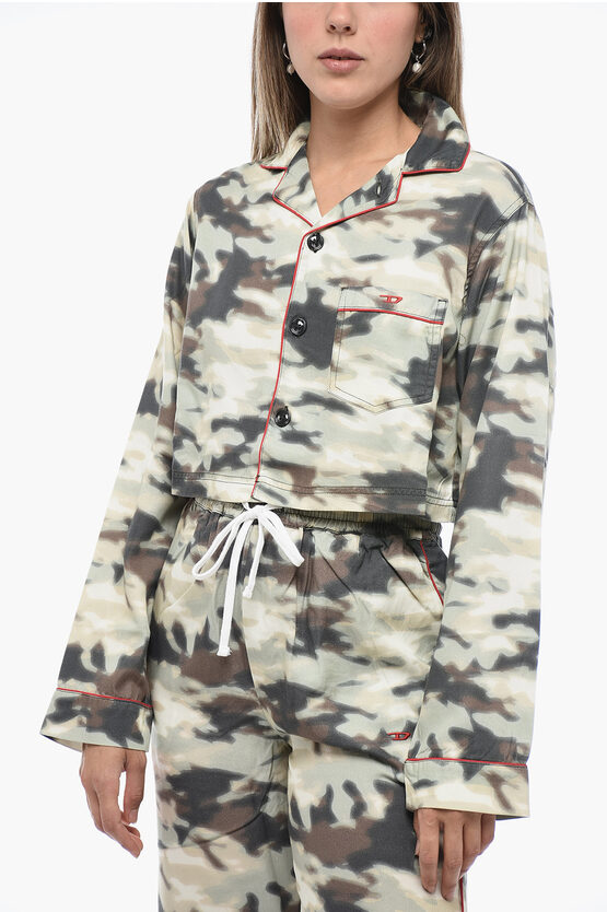 Shop Diesel Camou Venelia Pyjama Set With Contrasting Trims