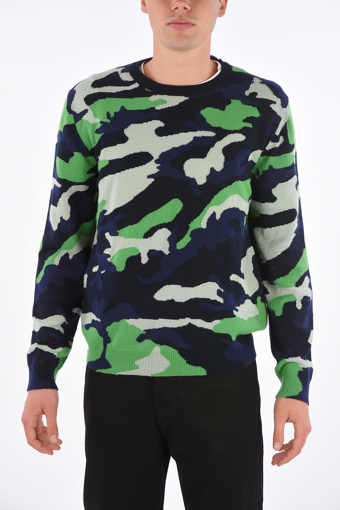 camouflage cashmere crew-neck sweater - Glamood Outlet