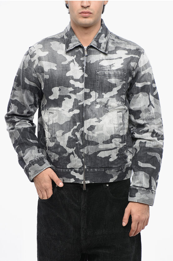 Dsquared2 Camouflage Denim Dan Jacket In Multi