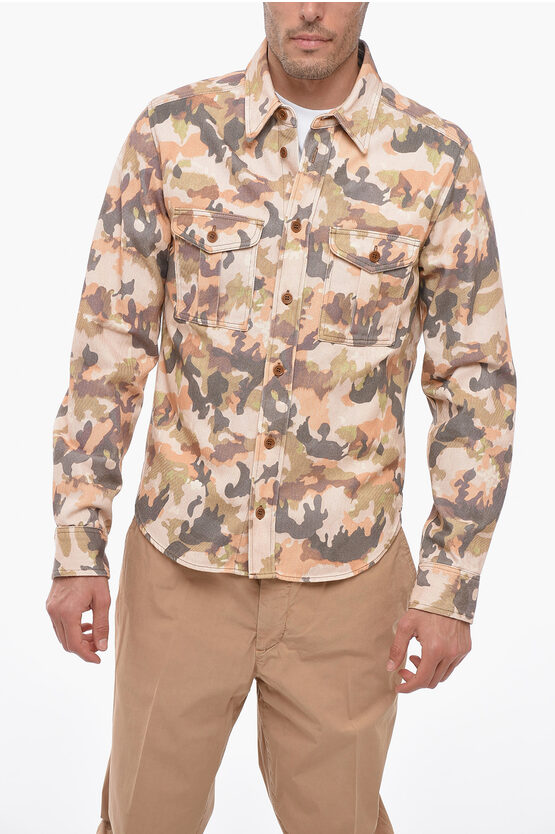Shop Isabel Marant Camouflage Denim Saharan Shirt