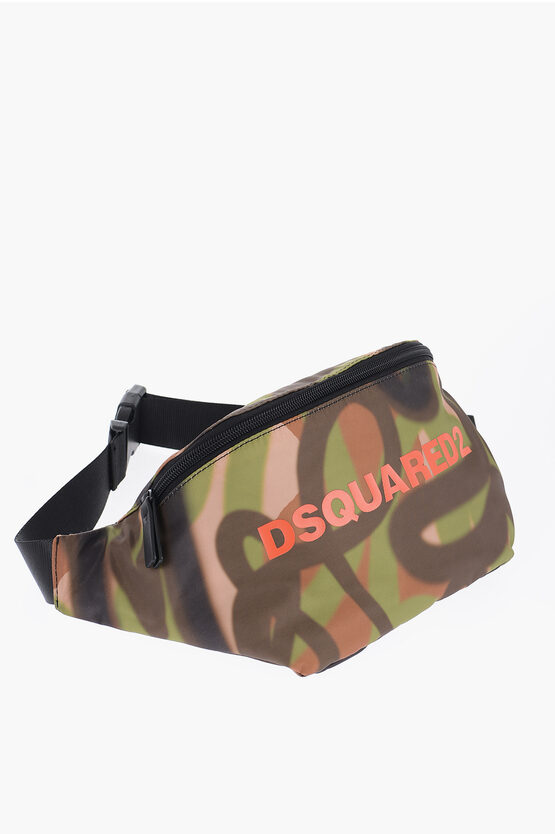 Dsquared2 Camouflage-effect Maxi Bum Bag In Green