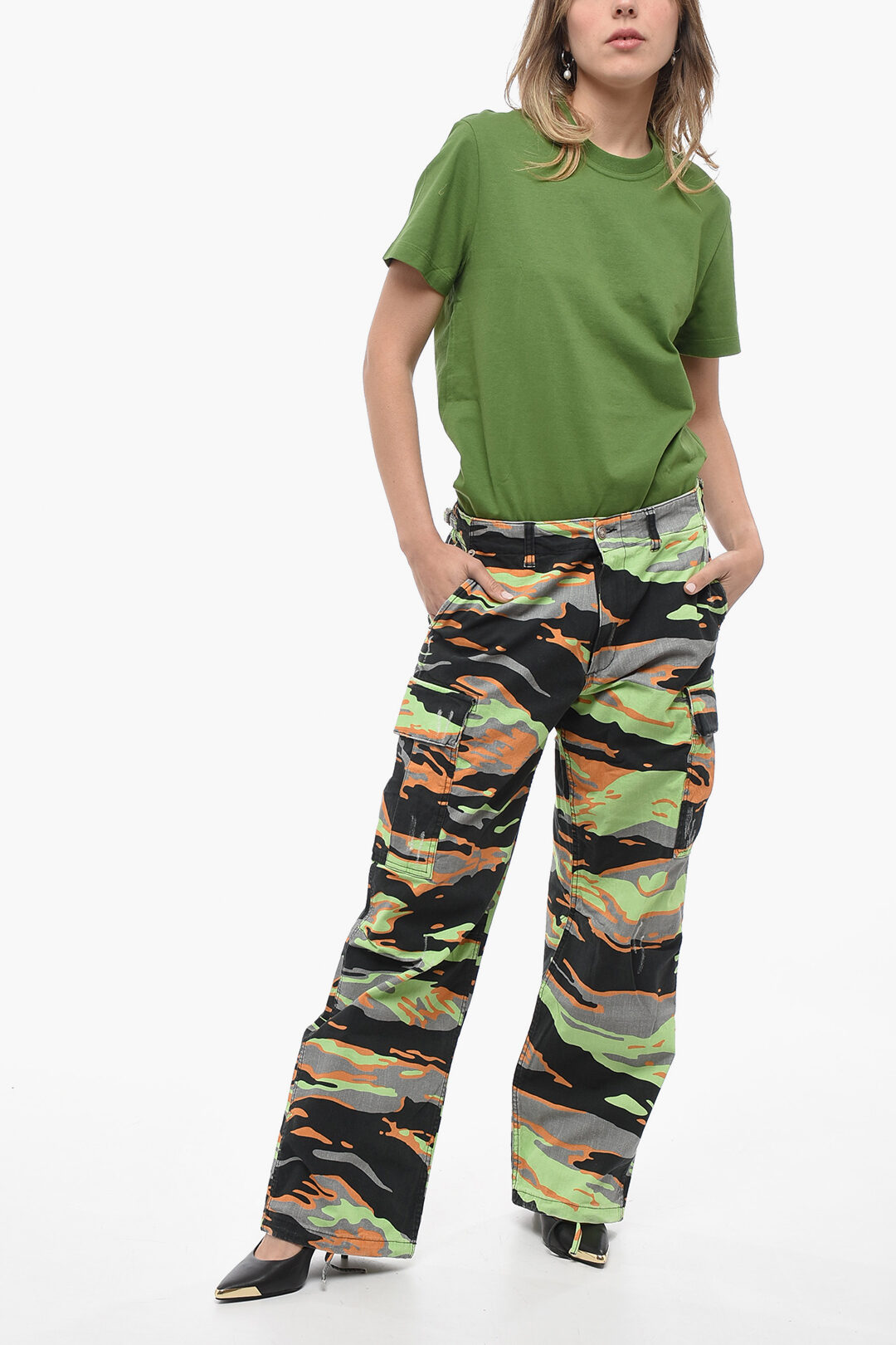 Erl Camouflage Effect Wide Leg UNISEX Cargo Pants unisex men