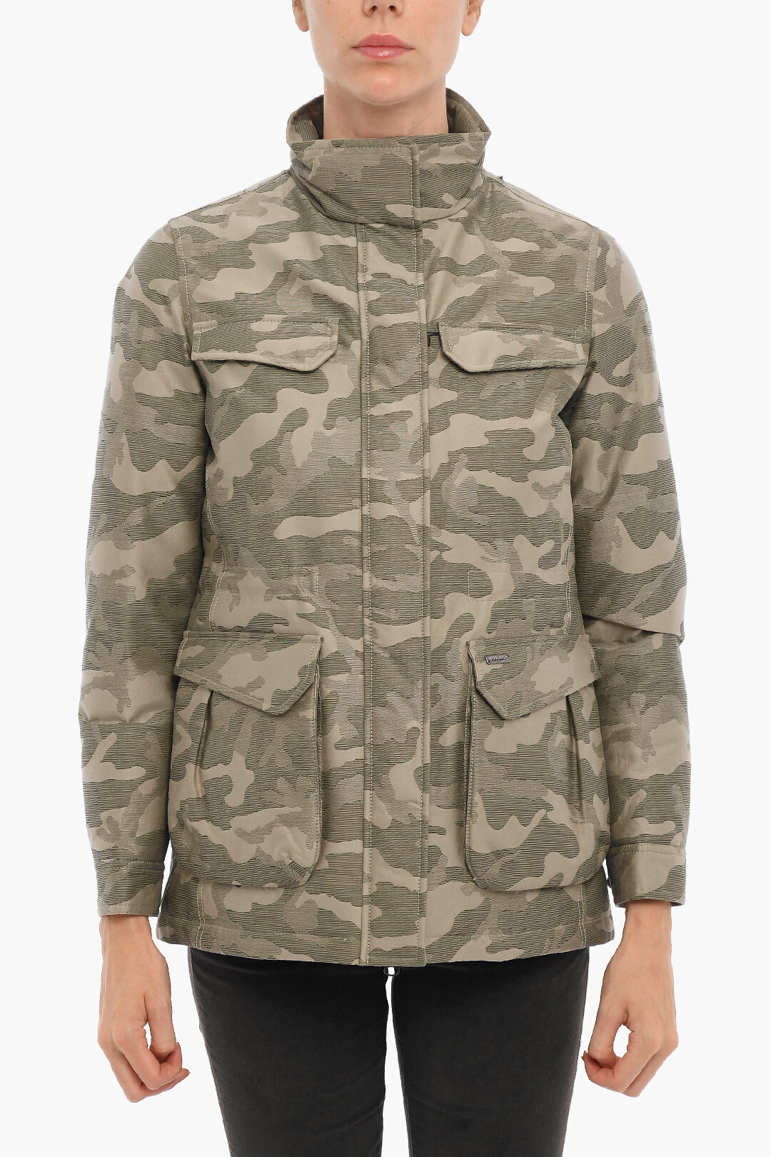 Woolrich Camouflage KEENE FIELD Down Jacket Double Brest Pockets women - Glamood Outlet