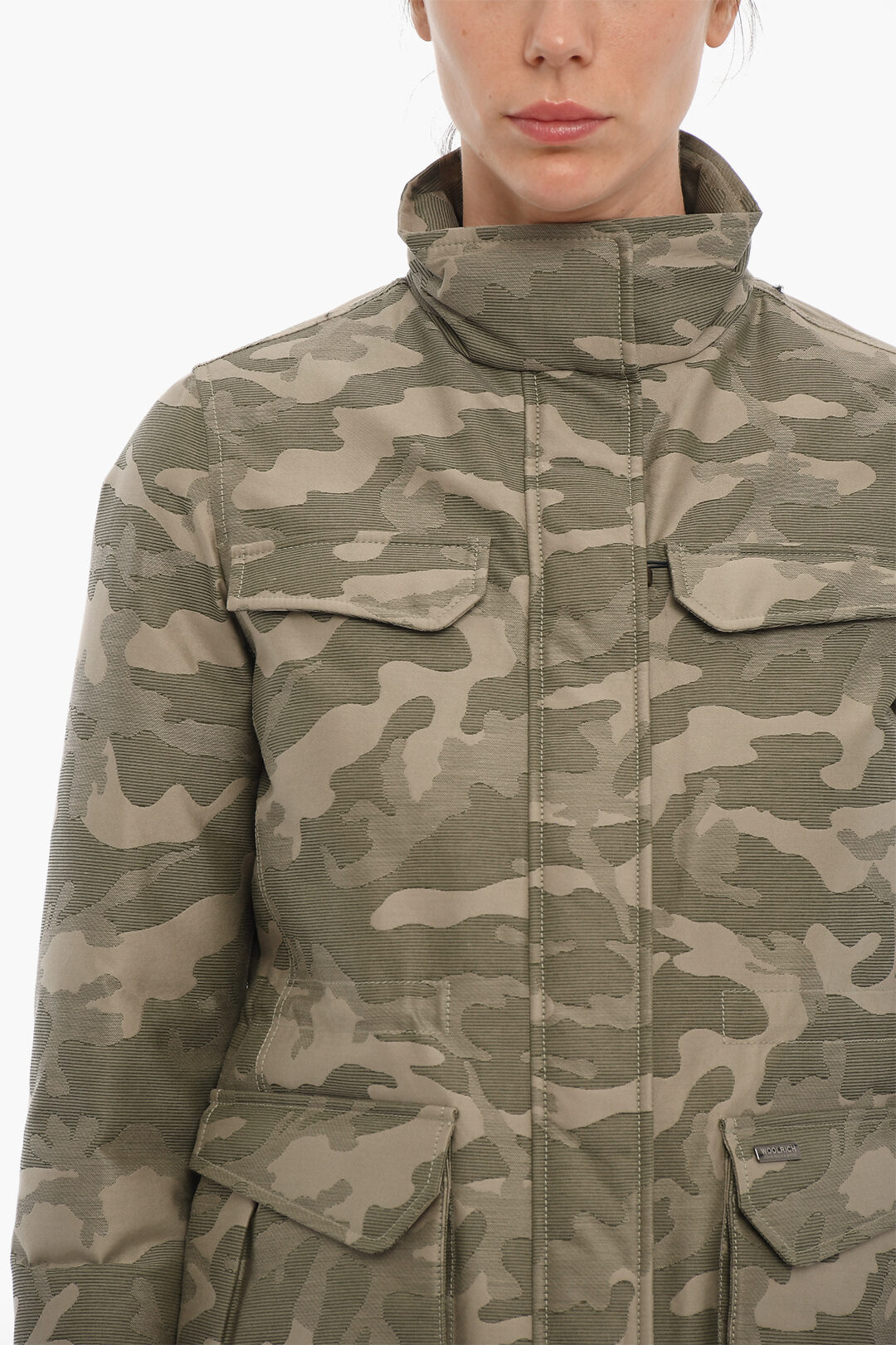 Woolrich Camouflage KEENE FIELD Down Jacket Double Brest Pockets women - Glamood Outlet