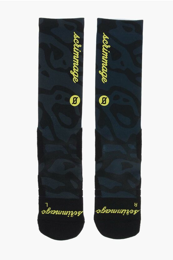 Scrimmage Camouflage-motif Girlfriend Long Socks In Black