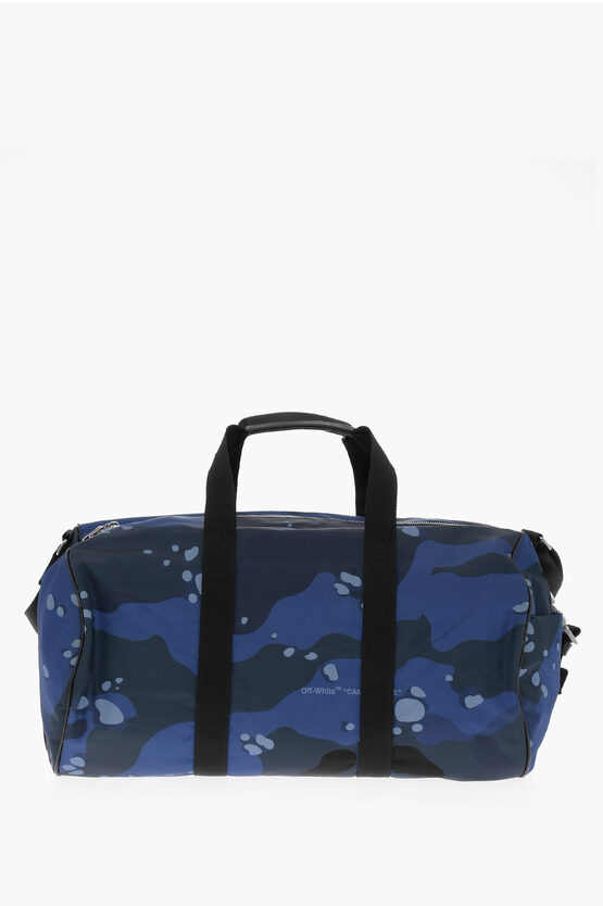 Shop Off-white Camouflage Motif Travel Duffle Bag