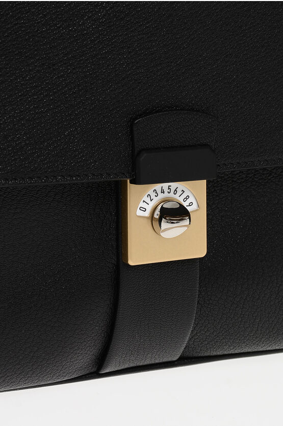 Canvas and Leather Tote Bag with Adjustable Shoulder Strap