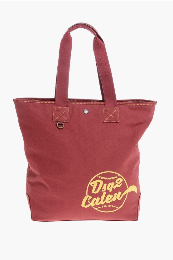 Dsquared2 Canvas Caten Tote Bag With Zipped Closure