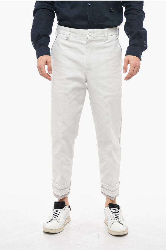 Shop Dior Canvas Cropped Pants With Cuffs