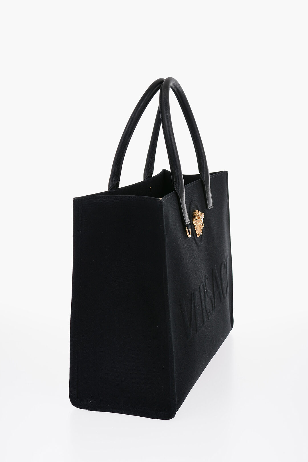 Versace Canvas LA MEDUSA Tote Bag with Embossed Logo women